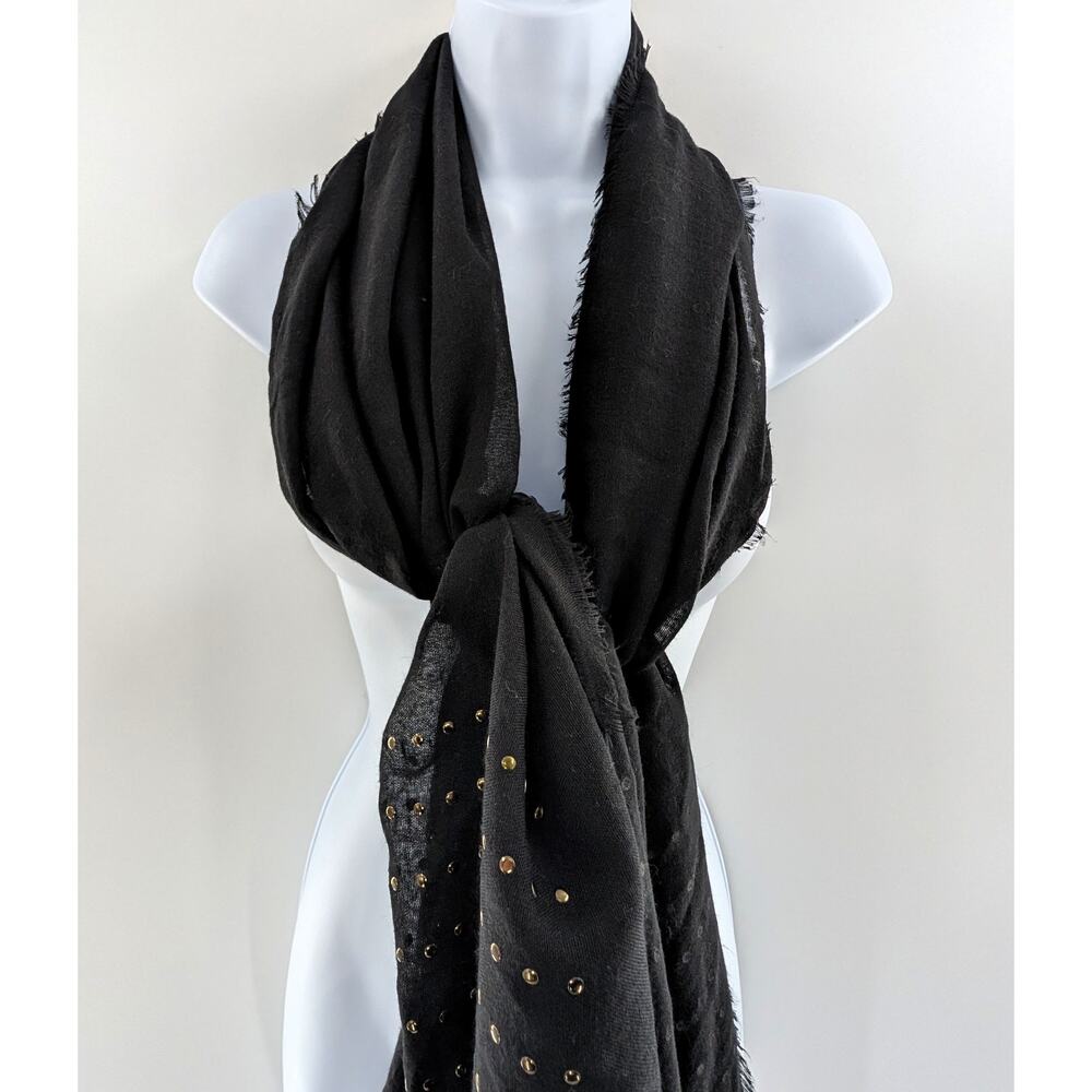 Lulla Collection By Bindya Black Studded Scarf - Picture 6 of 11